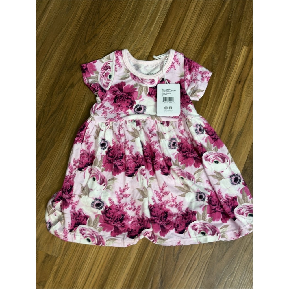 NWT Bestaroo Toddler Girls 2T Vivid Pink Flower Twirly Modal Dress